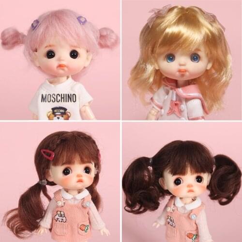 BJD doll wig 1/8 MSD YOSD DD wig pink Golden white Bangs Ponytail Long Curly Hair BOBO Short Hair Straight hair Wigs for doll