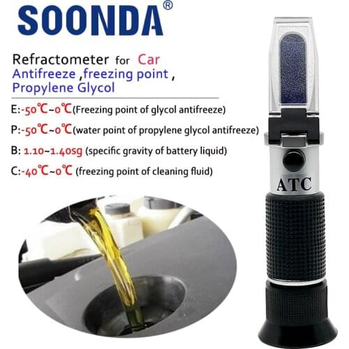 Original -50C~0C Propylene Glycol Refractometer For Auto Antifreeze Cleaning Fluid Freezing Point Tester Ethylene Glycol Hydrom