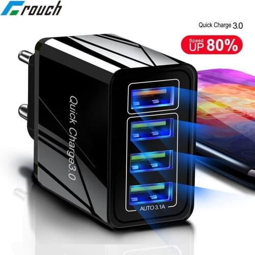 Crouch 48W Quick Charge 3.0 4.0 USB Charger for iPhone X XS 7 Samsung Huawei P20 Xiaomi QC 3.0 Wall Travel Fast Charger EU US UK