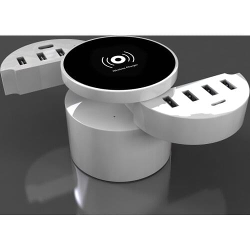 40W 10 Port USB Type C Charger Station HUB QI Wireless Charger For IPone X HuaWei XiaoMi Samsung S9 S8 Phone Universal Charging