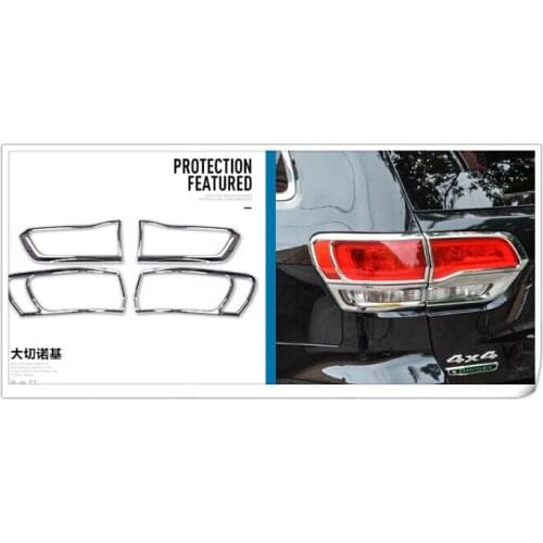 Higher star ABS crhome 2pcs car rear lamp protective trim, taillight cover,taillight trim for Jeep Grand Cherokee 2014-2018