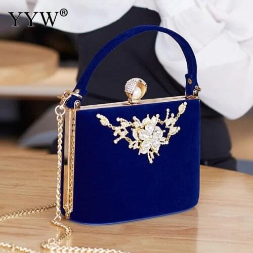 YYW Crystal Clutches Bag Party purse Women Evening Bags Handbag crossbody messenger bags wedding Fashion Designer Chain 2019 Red