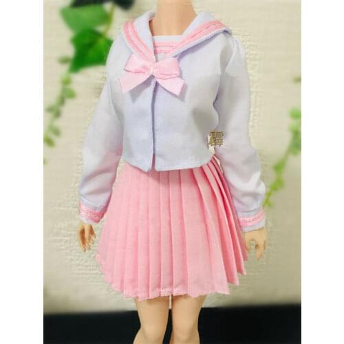 Custom 1/6 Scale PL179 Female Pink School Uniform Model for 12"