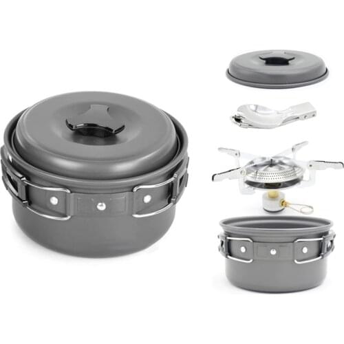 1 Person Ultralight Outdoor Camping Cookware Single Cooking Pot Utensils for Hiking Picnic Backpacking Tableware Pot