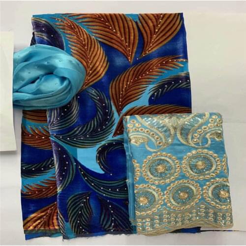 2021 Latest High Quality embroidery Printing 2+3+2 Yards Three-Piece Suit Velvet Silk Fabric For Sewing Textile Material!LXF4418