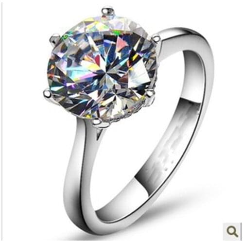 4 Carat Pure 14K Gold Top Popular Brand Plush Certified Moissanite Women Wedding Ring Romantic Anniversary Gift For Her