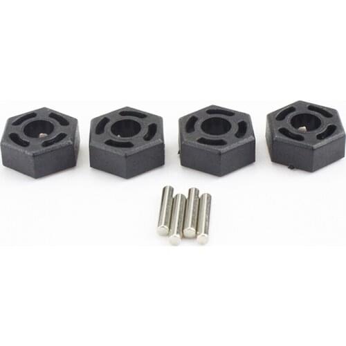 4x 1:10 Scale RC Plastic Hex Wheel Hubs + Steel Pins for WLtoys 104001 Vehicles Buggy Trucks DIY Accessories