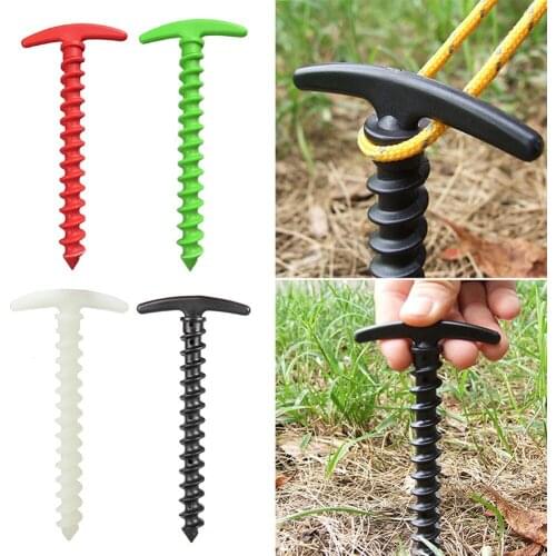 5Pcs Luminous Nylon Screw Spiral Tent Peg Stakes Nail Outdoor Camping Awning Pin Camping Ground Nails Screw Anchor Stakes