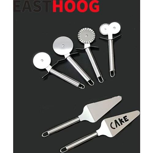 6 Patterns Stainless Steel Pizza Wheel Cutter Double Roller Pizza Knife Cake Waffles Pancake Cutting Slicer Kitchen Tools