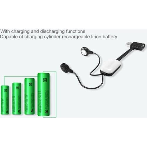 A10 Battery Charger for Li-ion Batteries Multifunction Magnetic USB Charger Mini Charging/Discharging Power Bank For 18650 25500