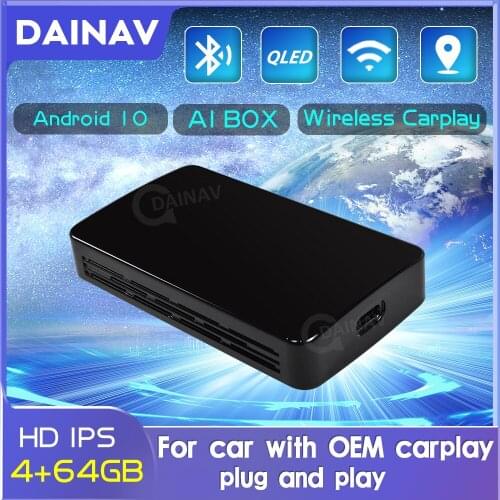 Android 10.0 Carplay Ai Box For Apple Carplay Android Auto Box Car Multimedia Player New Version 4+64G Wireless Google Tv Box