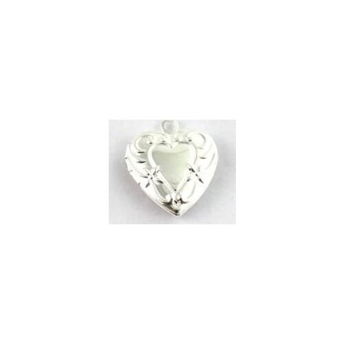 FREE SHIPPING 150PCS Floral Heart SP Locket Pendant 20mm #20408