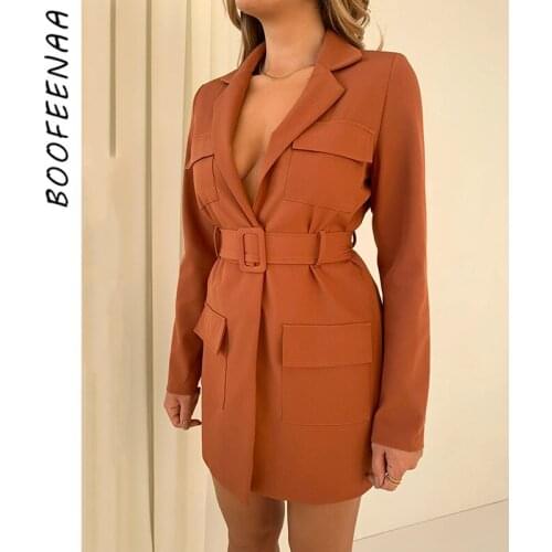 BOOFEENAA Women's Long Blazers