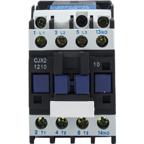 CJX2-1210 0910 AC Contactor 12A 9A 3 Phase 3-Pole NO Coil Voltage 380V 220V 50Hz Din Rail Mounted 3P+1NO Normal Open Contactor