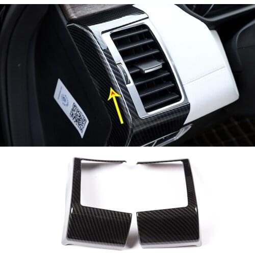 For Land Rover Discovery 5 LR5 2017 Car Dashboard Side Air Outlet Panel Frame Trim Protection Cover ABS Carbon Fiber Accessories