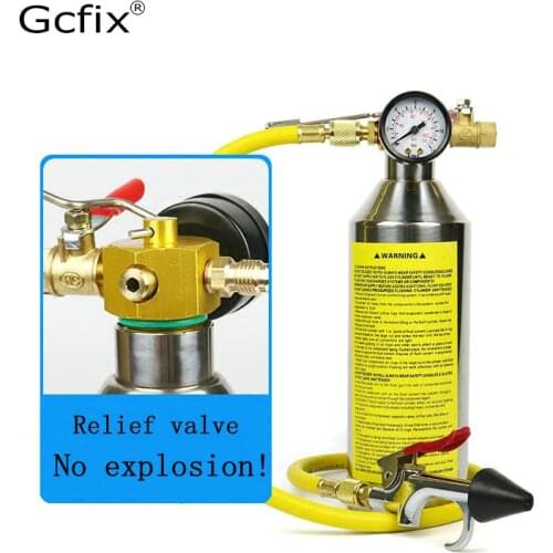 Vehicle Cleaning Air Conditioning Tool Flush Canister Gun Clean Set R134a R12 for Auto A/C Air Conditioning Car Cleaning Kit