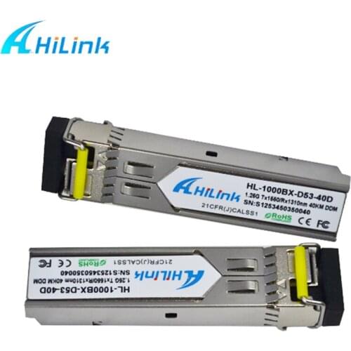 Hilink 1.25g bidi sfp 40km 1310nm/1550nm LC/SC connector DDM Fiber module