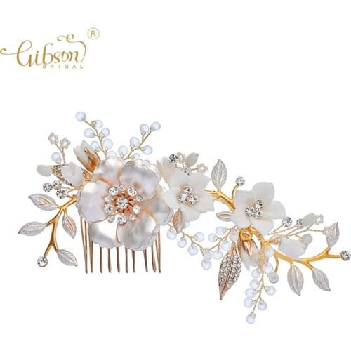 Delicate Prom Party Hair Accessories Porcelain Flower Bridal Hair Combs Pins Set Wedding Headpiece For Women Hairstyles