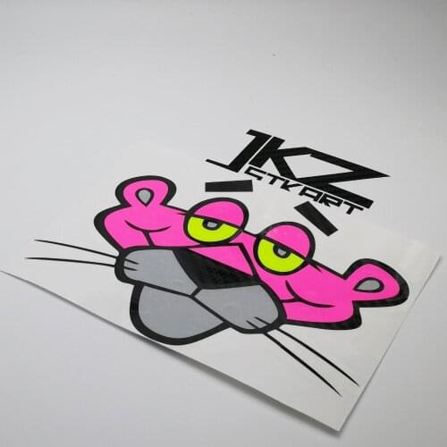 JKZ STKART Vinyl Die Cut Multi-layer Stickers Decals Cartoon Pink Panther Ha 15cm x 12cm for ATV Motor Bike Laptop