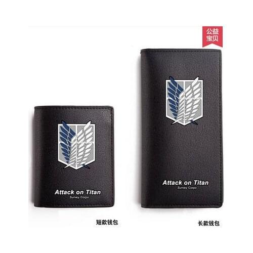 Attack on Titan cos Shingeki no Kyojin Logo printing Short section And long section PU Wallet man woman Casual fashion Wallet