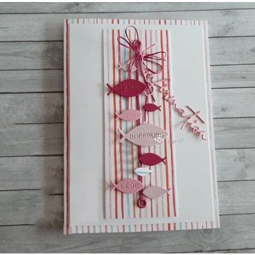 Mmao Crafts Metal Steel Cutting Dies New Letter fish decoration Stencil For DIY Scrapbooking Paper/photo Cards Embossing Dies