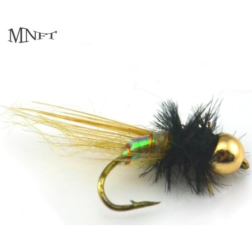 MNFT 10PCS 12# Brass Beads Head Midge Fly Fishing Bait Flies Bait