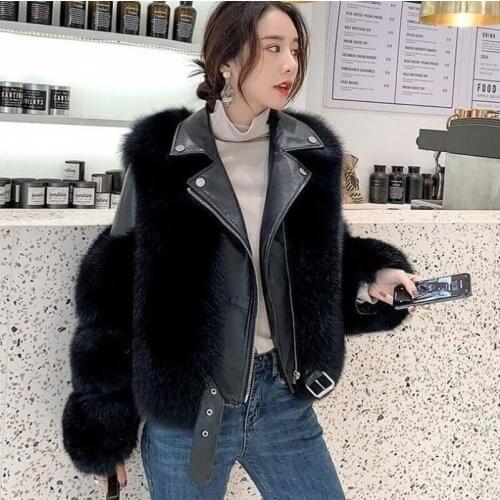 Fashion Faux Fur Coats Leather Jackets Fox Fur Jacket Outwear Coats Women 2020 Winter New