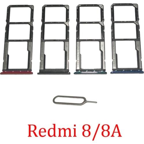 Phone SIM SD Card Trays For Xiaomi Redmi 8 8A Original Phone SIM Chip Card Slot Holder Drawer Part For Redmi 8 8A + Pin