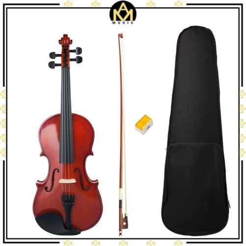 Full Size 4/4 Violin/Fiddle Student Violin Basswood Violin Kit +Bridge+Rosin+Case+Bow Natural Color For Beginner