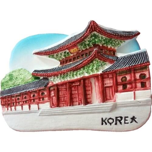 Hand-Painted Korea Gyeongbok Palace Aromatherapy 3D Fridge Magnets Travel Souvenirs Refrigerator Magnetic Sticker