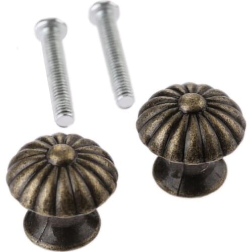 2Pcs 18x17mm Antique Bronze Furniture Door Pull Knobs Cupboard Drawer Handle for Mini Jewelry Box Cabinet Furniture Fittings