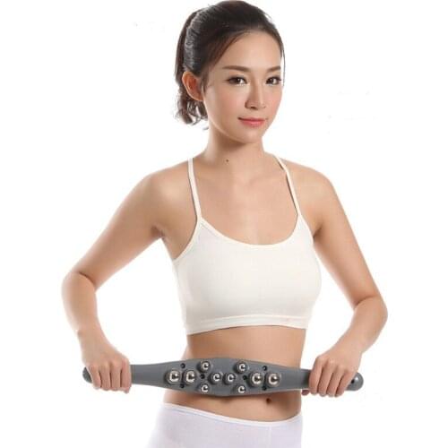 Manual Steel Ball Lumbar Spine Massager Loosening Meridian Brain Tendon Waist Back Acupoint Massage Stick Health Care Tool