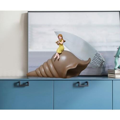 Nordic Conch Girl Decoration Creative Shop Window Home Living Room Decoration Art Decoration Girl Birthday Gift