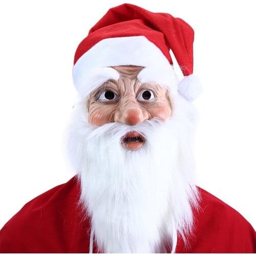 Snailify Santa Claus Mask With Cap Christmas Latex Mask Xmas Costume 2021 New Arrival