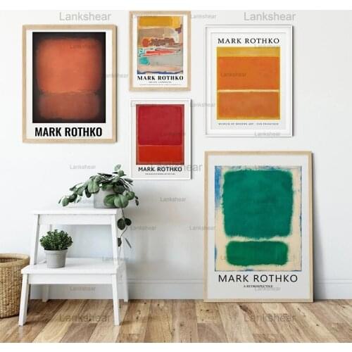 Modern Abstract Canvas Painting Famous Mark Rothko Multicolour Wall Art Picture Poster and Print Living Room Gallery Home Decor