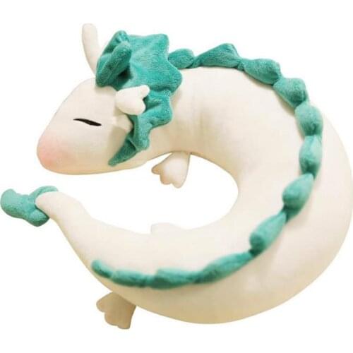 Cute Cartoon White Dragon Anime U Shape Doll Pillow Plush Toys Kids Appease Sleeping Pillow Doll Stuffed Plush Soft Toy Gifts