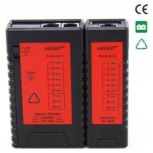 Noyafa NF-468 LAN Cable Tester Network Test Tools RJ45 CAT5E CAT6 Ethernet Cable Tester For UTP/STP Line RJ11 RJ12 Wire Check