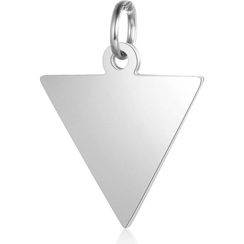 5pcs/Lot Stainless Steel Triangle Polished Smoth Disc Pendant Diy Necklace Amulet Jewelry Making Findings