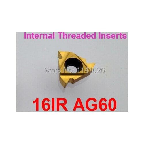 16IR AG60 Carbide Threading Inserts 60 degree Internal Threading Insert Indexable Lathe Inserts for Threaded Cutter Lathe Tool