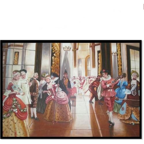 Home decoration Hand painted Canvas Oil Painting Europe Classical Palace Figure Painting Wall art Picture for Living room #53