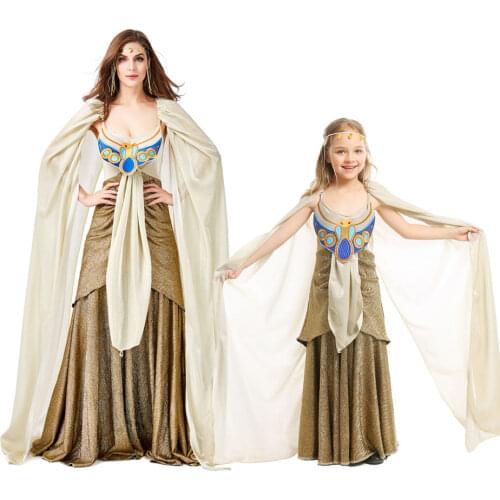 Umorden Womens Teens Girls Ancient Egypt Egyptian Golden Cleopatra Queen of The Nile Costumes Halloween Mardi Gras Party Dress