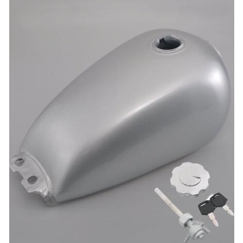 9L 2.4 " Universal Fuel Gas Tank Universal Cafe Racer Gas Tank Iron Fuel Tank fit for Suzuki GN 125 250 w/ Thick Iron Cap Switch