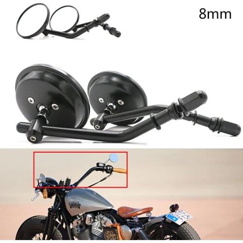 Nuoxintr 1 Pair Motorcycle Mirrors Retro Aluminum Side Convex Mirror For Harley Sportster 883 1200 Iron 883 Softail Dyna Fatboy