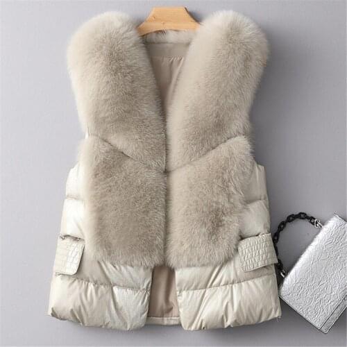 2020 Winter New Women Faux Fox Fur Vest Ladies Gilet Sleeveless Coat Female Sleeveless Vest Thick Warm Fur Waistcoat