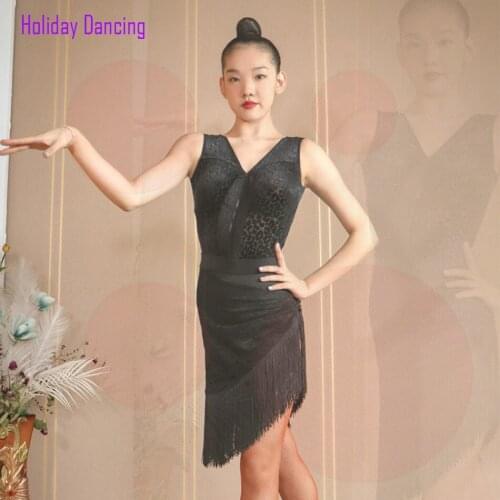 2020 New DL730 Sleeveless Latin Dance Dress Women Bodysuit Patchwork Tops for Ballroom Tango Chacha Dancing Performamnce