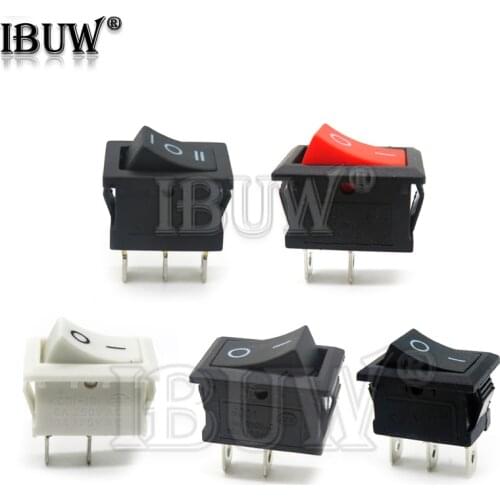 10Pcs Push Button Switch 10x15mm 2Pin 3pin 3A 250V KCD11 Snap-in On Off Boat Rocker Switch 10MM*15MM Black Red White SPST