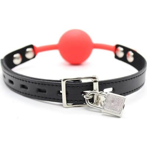 10Pcs/Lot Big Size Silicone & PU Leather Lovers Mouth Gag Ball with Lock Sex Bondage Mouth Stuffed Adult Game Sex Toys XN0044