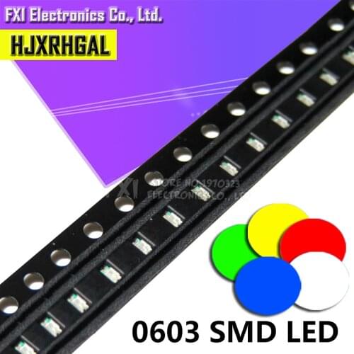 100PCS 0603 SMD LED diodes light yellow red green blue White Hot sale
