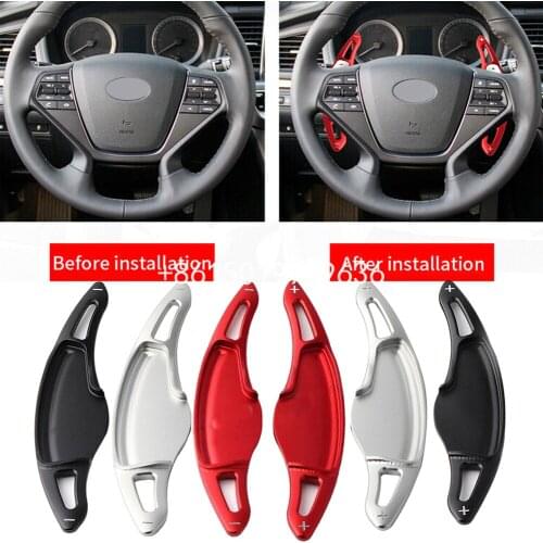 2pcs For Hyundai Sonata 9 2016 2017 2018 2019 Car Steering Wheel Shift Paddle Shifter Gear Extension CNC Aluminum