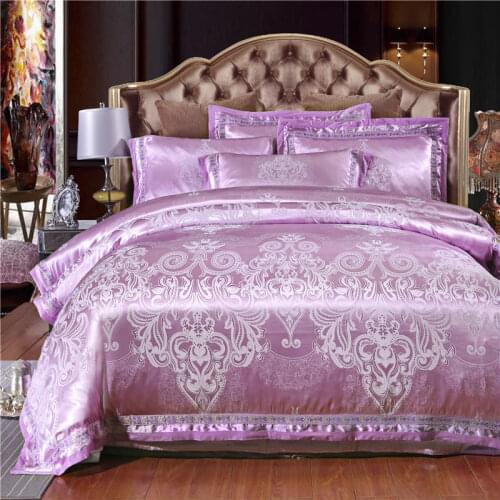 4Pcs Tiansi cotton Satin Jacquard Luxury bedding sets bed set double queen king size duvet cover bed sheet set pillowcase